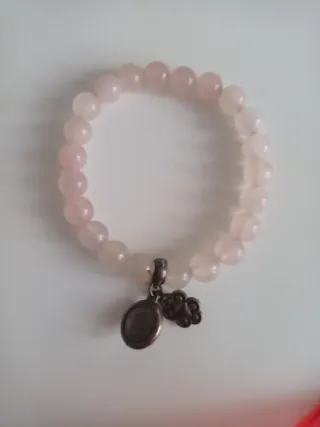 Braccialetto donna quarzo rosa con ciondoli