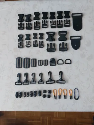 Lote hebillas y enganches mochila escolar, montaña