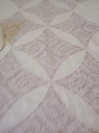 Mantelería bordada a mano Lino Lagartera desilada