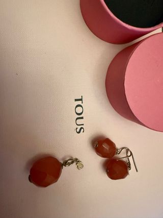 Conjunto Tous Abalorios Naranja y Plata