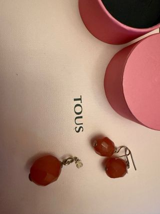 Conjunto Tous Abalorios Naranja y Plata