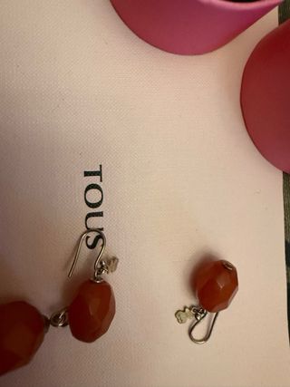 Conjunto Tous Abalorios Naranja y Plata