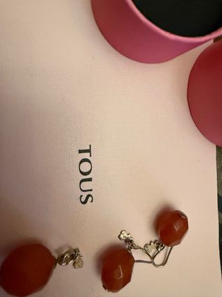 Conjunto Tous Abalorios Naranja y Plata