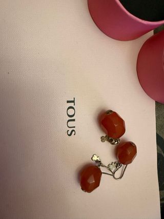 Conjunto Tous Abalorios Naranja y Plata