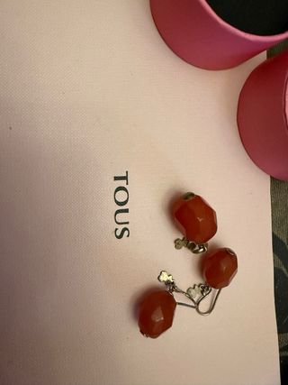 Conjunto Tous Abalorios Naranja y Plata