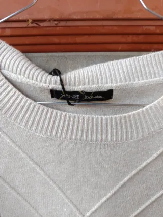 Maglione donna beige lungo