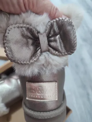 Botas B&W pelo lazo beige/dorado T.36