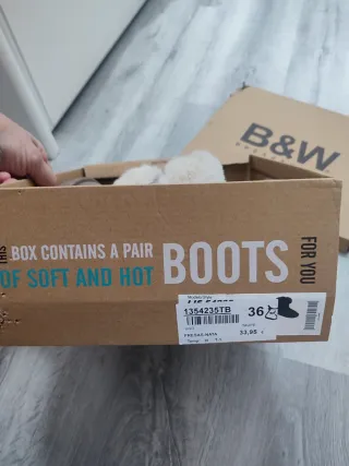 Botas B&W pelo lazo beige/dorado T.36