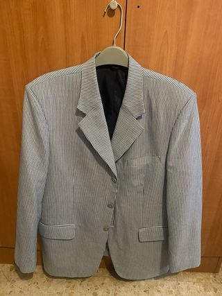 Americana rayas azul y blanco