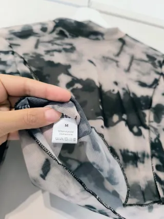 Crop top malla estampado M