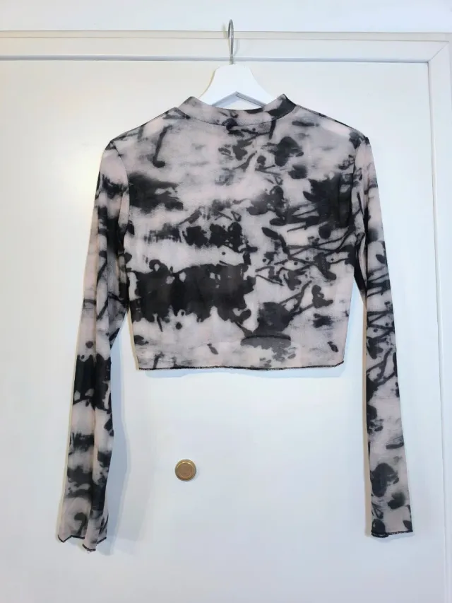 Crop top malla estampado M