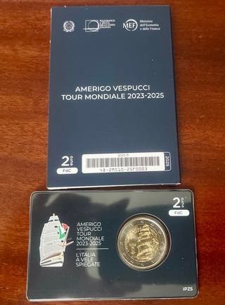 2 Euro FDC Amerigo Vespucci Tour Mondiale 2025