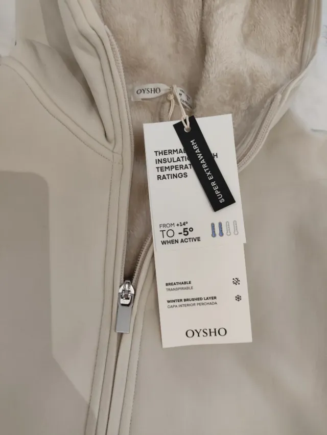 Chaqueta Oysho Extra Warm Beige Talla M