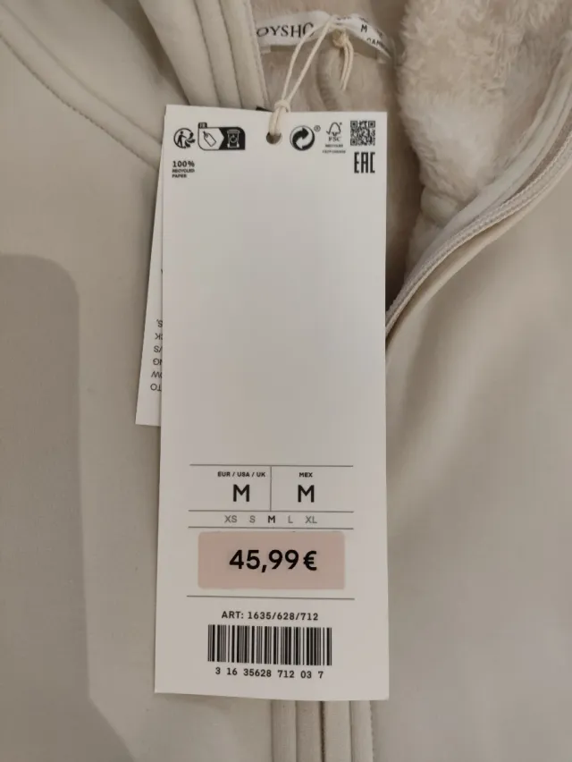 Chaqueta Oysho Extra Warm Beige Talla M