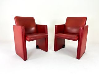 Poltroncine Poltrona Frau Pelle Rossa