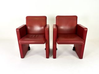 Poltroncine Poltrona Frau Pelle Rossa