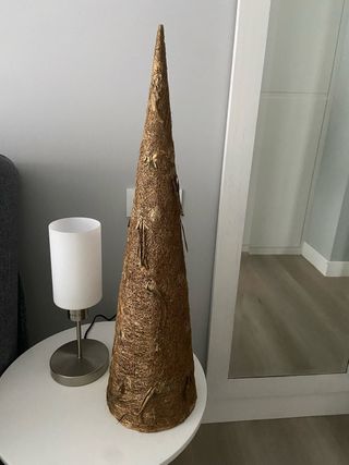 Adorno Navideño Cónico Dorado