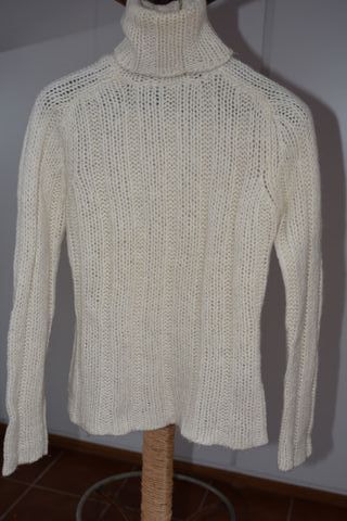 Jersey de cuello alto blanco