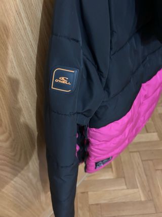 Abrigo O'Neill niña negro y rosa, talla 10-12