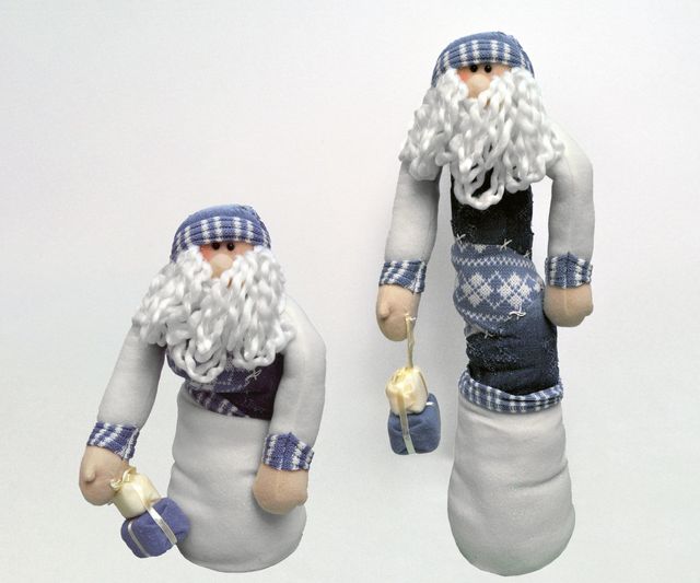 Due pupazzi allungabili Babbo Natale blu (NUOVO)