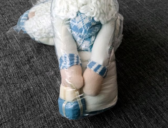 Due pupazzi allungabili Babbo Natale blu (NUOVO)