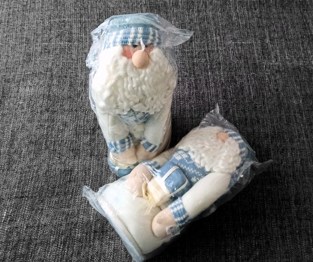 Due pupazzi allungabili Babbo Natale blu (NUOVO)