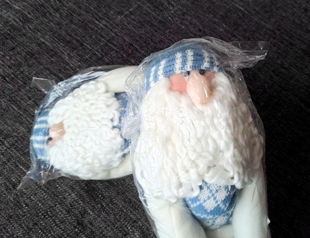 Due pupazzi allungabili Babbo Natale blu (NUOVO)