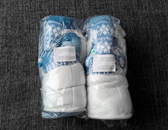 Due pupazzi allungabili Babbo Natale blu (NUOVO)