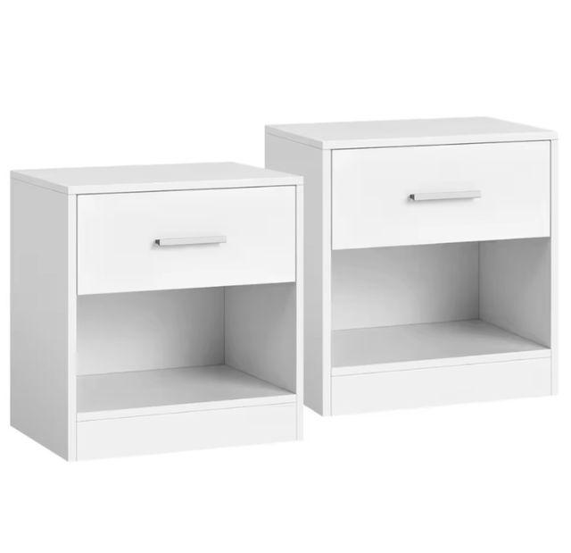 Confezione di 2 comodini bianchi