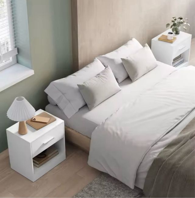 Confezione di 2 comodini bianchi