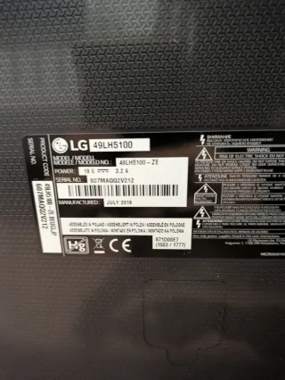 Televisión LG 43 Negra