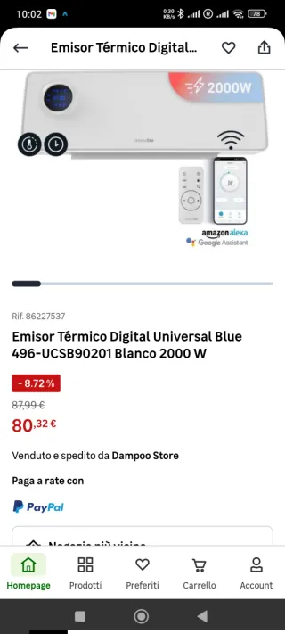 Calefactor de baño de pared 2000W como nuevo