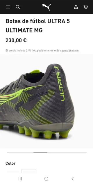 Botas Fútbol Puma Ultra 5 Ultimate MG Talla 43