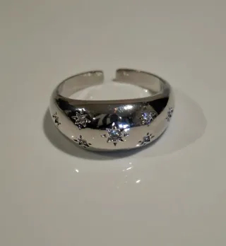 Anillo Plata Ley Estrellas Ajustable