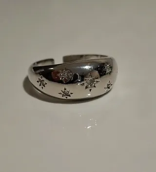 Anillo Plata Ley Estrellas Ajustable