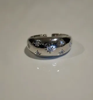 Anillo Plata Ley Estrellas Ajustable