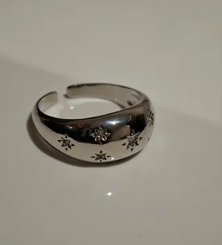 Anillo Plata Ley Estrellas Ajustable