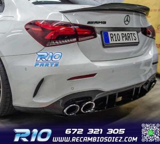 DIFUSOR MERCEDES CLASE A V177 AMG 18- SEDAN LOOK A45 + COLAS