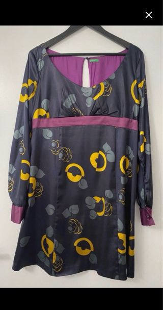 Vestido seda estampado talla L