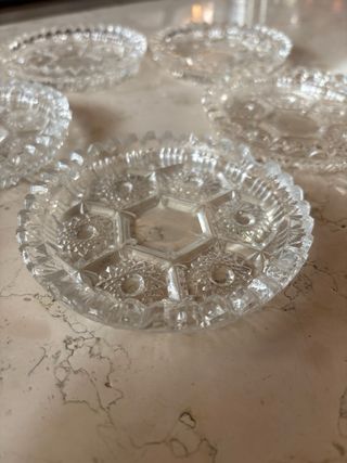 Set 5 Piattini Vetro Vintage