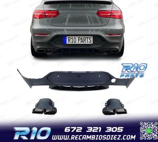 DIFUSOR MERCEDES GLC C253 COUPE 16-19 LOOK GLC63 + COLAS ESC