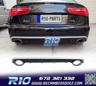 DIFUSOR AUDI A6 4G 11-14 LOOK RS + COLAS DE ESCAPE