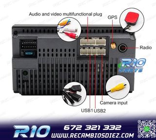 RADIO 9" GPS ANDROID 13 2DIN TÁCTIL BLUETOOTH USB SD