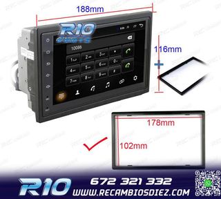 RADIO 9" GPS ANDROID 13 2DIN TÁCTIL BLUETOOTH USB SD