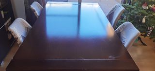 Mesa abatible de madera maciza wengue