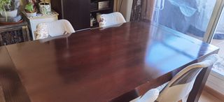 Mesa abatible de madera maciza wengue