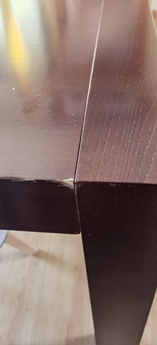 Mesa abatible de madera maciza wengue