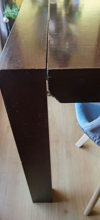 Mesa abatible de madera maciza wengue