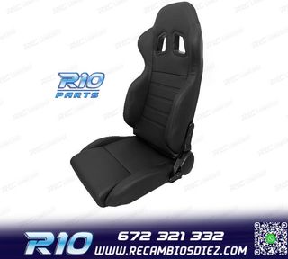 ASIENTO BAQUET UNIVERSAL LOOK SPARCO CUERO NEGRO