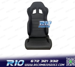 ASIENTO BAQUET UNIVERSAL LOOK SPARCO CUERO NEGRO